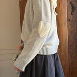 Sœur Sweater Tie in Light Grey and White