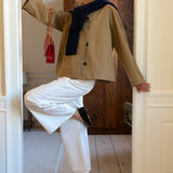 Liz Plaid Cuff Coat in Burnt Butter