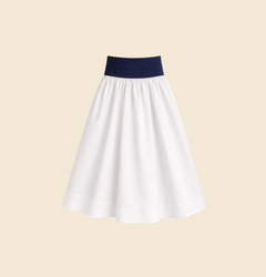 Mimi Maxi in White and Navy