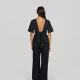 The Short Sleeve Rhoe Top in Black