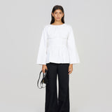 The Long Sleeve Rhoe Top in White
