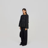 The Long Sleeve Rhoe Top in Black