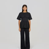 The Short Sleeve Rhoe Top in Black