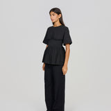 The Short Sleeve Rhoe Top in Black
